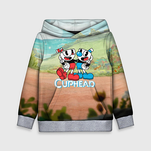 Детская толстовка Cuphead природа / 3D-Меланж – фото 1