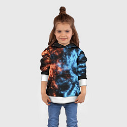 Толстовка-худи детская Fire and Water Огонь и вода, цвет: 3D-белый — фото 2