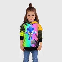 Толстовка-худи детская Sonic neon, цвет: 3D-черный — фото 2