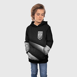 Толстовка-худи детская Russia - black & white, цвет: 3D-черный — фото 2