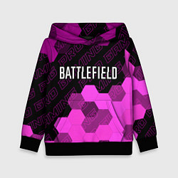 Толстовка-худи детская Battlefield pro gaming: символ сверху, цвет: 3D-черный