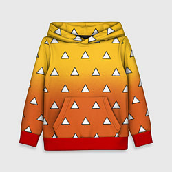 Толстовка-худи детская Оранжевое кимоно с треугольниками - Зеницу клинок, цвет: 3D-красный