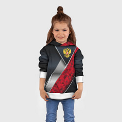 Толстовка-худи детская Red & black Russia, цвет: 3D-белый — фото 2