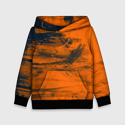 Детская толстовка Абстрактная оранжевая поверхность и чёрные тени / 3D-Черный – фото 1