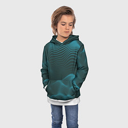 Толстовка-худи детская Волны-волны, цвет: 3D-белый — фото 2