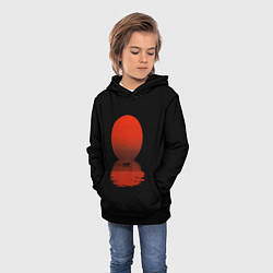 Толстовка-худи детская Закат красного солнца, цвет: 3D-черный — фото 2