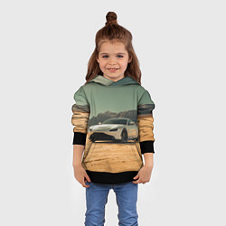 Толстовка-худи детская Спорткар в Пустыне, цвет: 3D-черный — фото 2