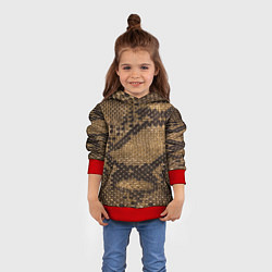Толстовка-худи детская Кожа питона - fashion 2028, цвет: 3D-красный — фото 2