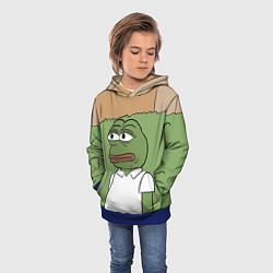 Толстовка-худи детская Pepe Gomer прячется в кусты, цвет: 3D-синий — фото 2