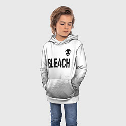Толстовка-худи детская Bleach glitch на светлом фоне: символ сверху, цвет: 3D-белый — фото 2