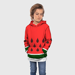 Толстовка-худи детская Сочный летний арбуз, цвет: 3D-белый — фото 2