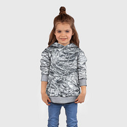 Толстовка-худи детская Фольга и серебро в модном дизайне, цвет: 3D-меланж — фото 2