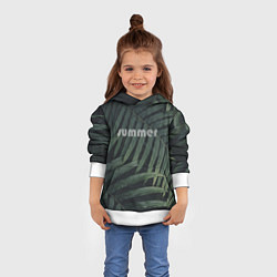 Толстовка-худи детская Летний папоротник, цвет: 3D-белый — фото 2