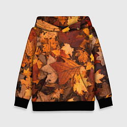 Толстовка-худи детская Опавшие листья, цвет: 3D-черный