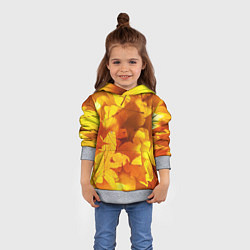Толстовка-худи детская Осенние золотые листья, цвет: 3D-меланж — фото 2