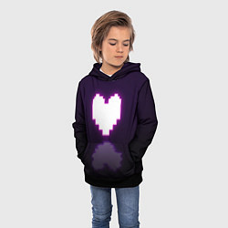 Толстовка-худи детская Undertale heart neon, цвет: 3D-черный — фото 2