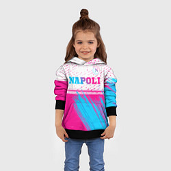 Толстовка-худи детская Napoli neon gradient style: символ сверху, цвет: 3D-черный — фото 2