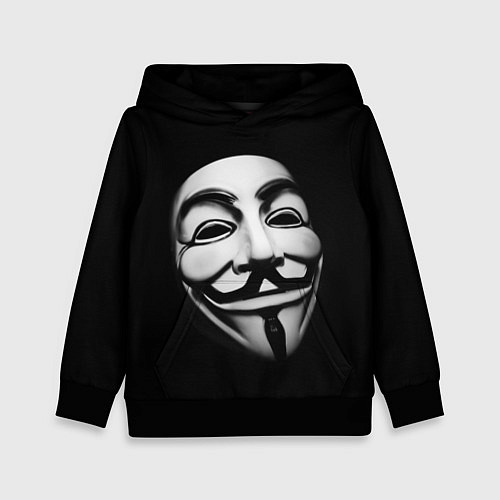 Детская толстовка Маска анонимуса - Гай Фокс / 3D-Черный – фото 1