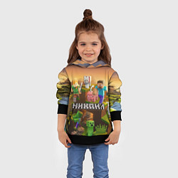 Толстовка-худи детская Михаил Minecraft, цвет: 3D-черный — фото 2