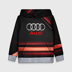 Толстовка-худи детская Audi абстракция карбон, цвет: 3D-меланж