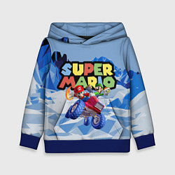 Толстовка-худи детская Марио и Луиджи гонщики - Super Mario, цвет: 3D-синий
