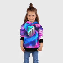 Толстовка-худи детская Atletico Madrid неоновый космос, цвет: 3D-черный — фото 2