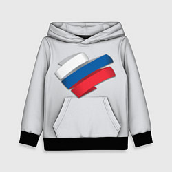 Толстовка-худи детская Триколор - ленточки, цвет: 3D-черный