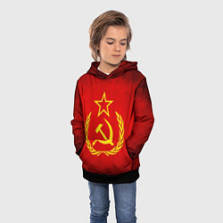 Толстовка-худи детская СССР - старый флаг, цвет: 3D-черный — фото 2
