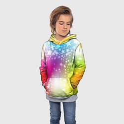 Толстовка-худи детская Звезды на радужном фоне, цвет: 3D-меланж — фото 2