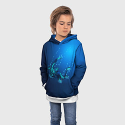 Толстовка-худи детская Ихтиандр : человек - амфибия рисунок, цвет: 3D-белый — фото 2