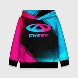 Толстовка-худи детская Chery - neon gradient, цвет: 3D-черный