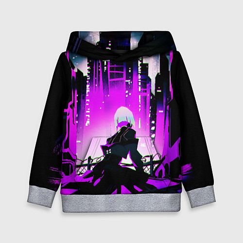 Детская толстовка Люси из аниме Cyberpunk Edgerunners / 3D-Меланж – фото 1