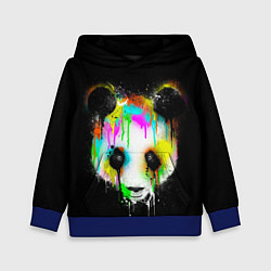 Толстовка-худи детская Панда в краске, цвет: 3D-синий