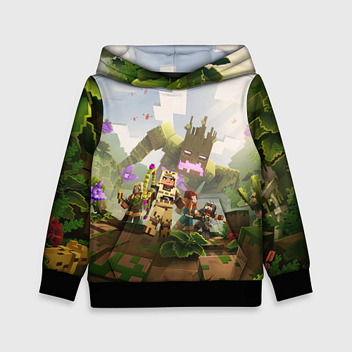 Детская толстовка Джунгли - Майнкрафт / 3D-Черный – фото 1