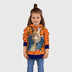Толстовка-худи детская Кролик Питер, цвет: 3D-синий — фото 2