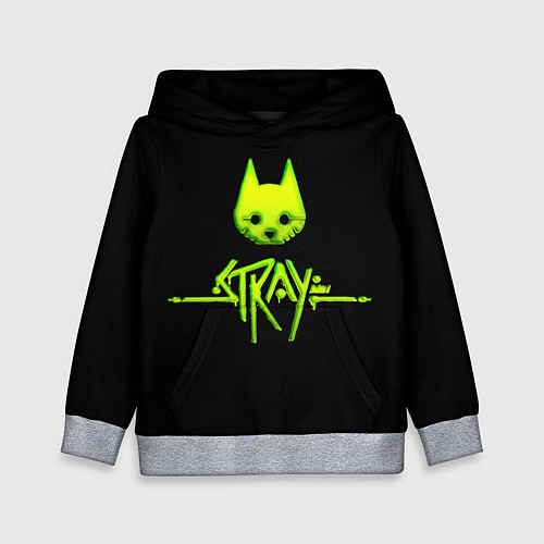 Детская толстовка Stray green neon / 3D-Меланж – фото 1