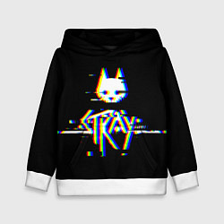 Толстовка-худи детская Stray glitch logo, цвет: 3D-белый