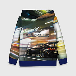 Толстовка-худи детская Lexus - скорость режим, цвет: 3D-синий