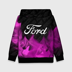 Толстовка-худи детская Ford pro racing: символ сверху, цвет: 3D-черный