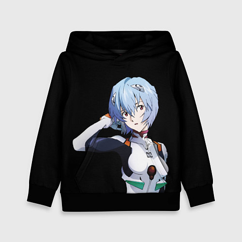 Детская толстовка Евангелион - Аянами Рэй / 3D-Черный – фото 1