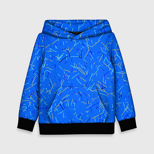 Детская толстовка Особый Сине-голубой абстрактный / 3D-Черный – фото 1