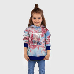 Толстовка-худи детская Камисато Аяка в квадрате, цвет: 3D-синий — фото 2