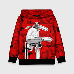 Толстовка-худи детская Человек- бензопила : Кадры манги, цвет: 3D-черный