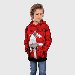 Толстовка-худи детская Человек- бензопила : Кадры манги, цвет: 3D-черный — фото 2