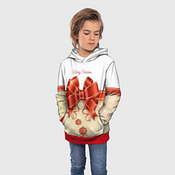 Толстовка-худи детская Подарочный бант с лентой, цвет: 3D-красный — фото 2