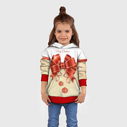 Толстовка-худи детская Подарочный бант с лентой, цвет: 3D-красный — фото 2