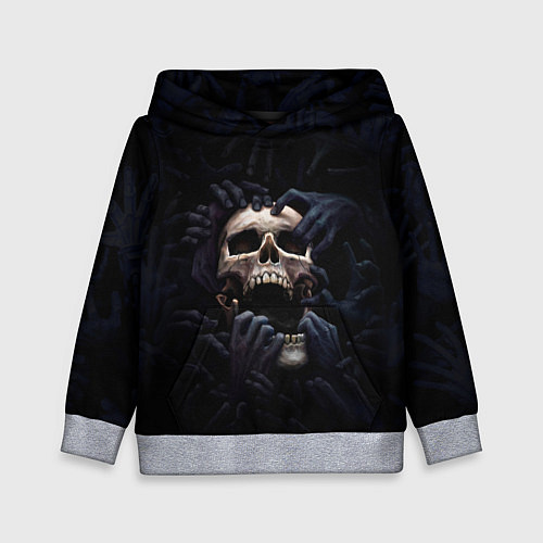 Детская толстовка Hands on skull / 3D-Меланж – фото 1