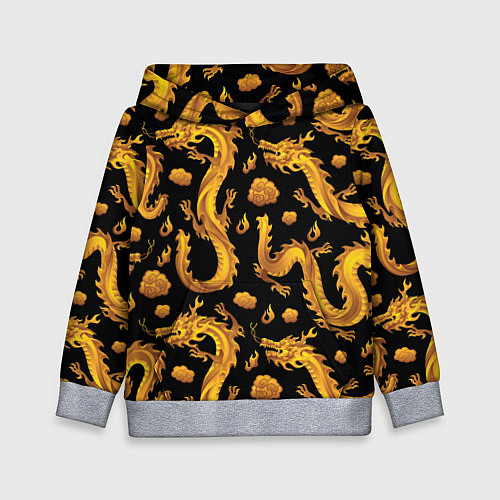 Детская толстовка Golden dragons / 3D-Меланж – фото 1