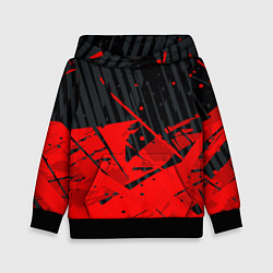 Толстовка-худи детская Красные брызги на черном фоне, цвет: 3D-черный