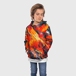 Толстовка-худи детская Оранжевые кляксы, цвет: 3D-белый — фото 2